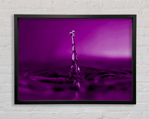 Water Drop Attention Purple Framed Print