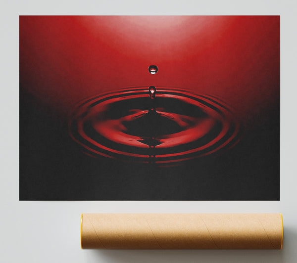 Water Droplet Red Print