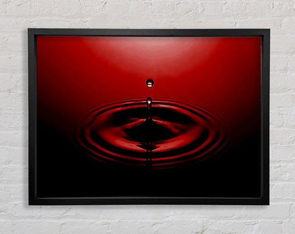Water Droplet Red Framed Print