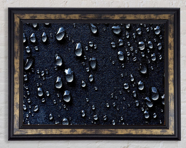 Water Drops Dark Framed Print