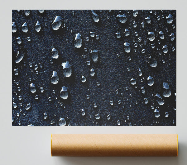 Water Drops Dark Poster