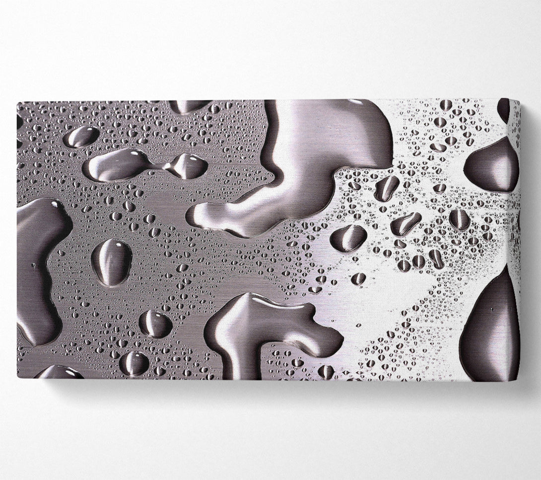  A Canvas Print of Water Drops On Silver Surface Canvas Art