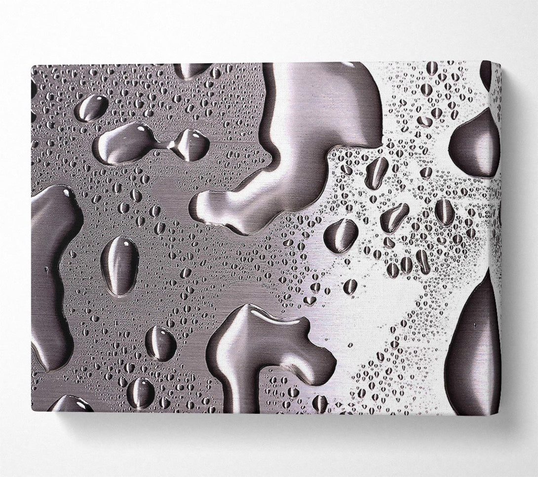  A Canvas Print of Water Drops On Silver Surface Canvas Art