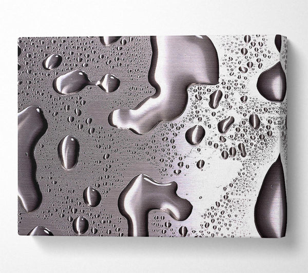  A Canvas Print of Water Drops On Silver Surface Canvas Art