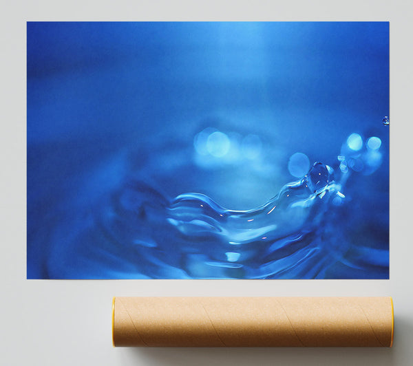 Water Splash Ripple Blue Giclee Print
