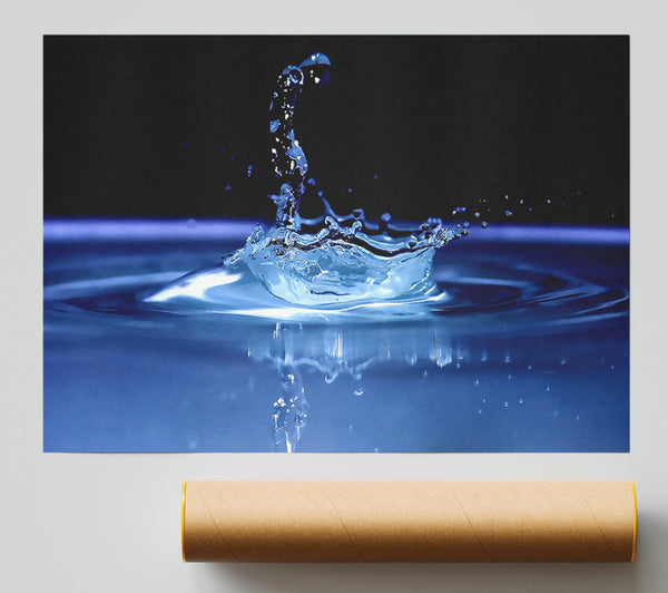 Water Splash Delight Blue Poster