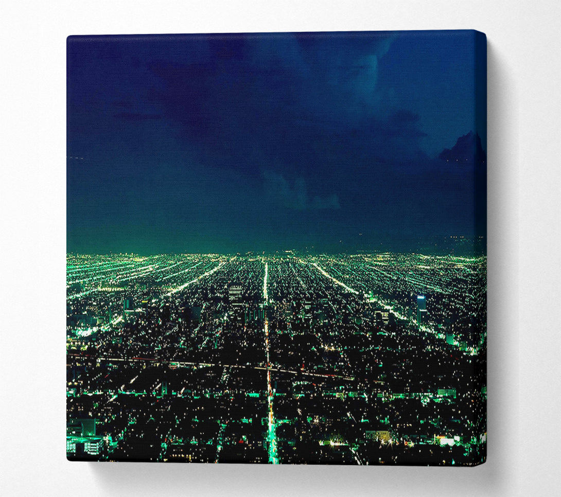  A Canvas Print of Aerial City View Canvas Print