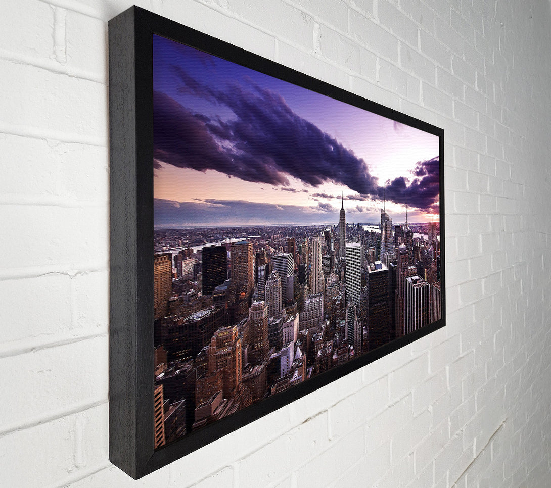  A Canvas Print of Aerial View Of New York City At Dusk Canvas Wall Art