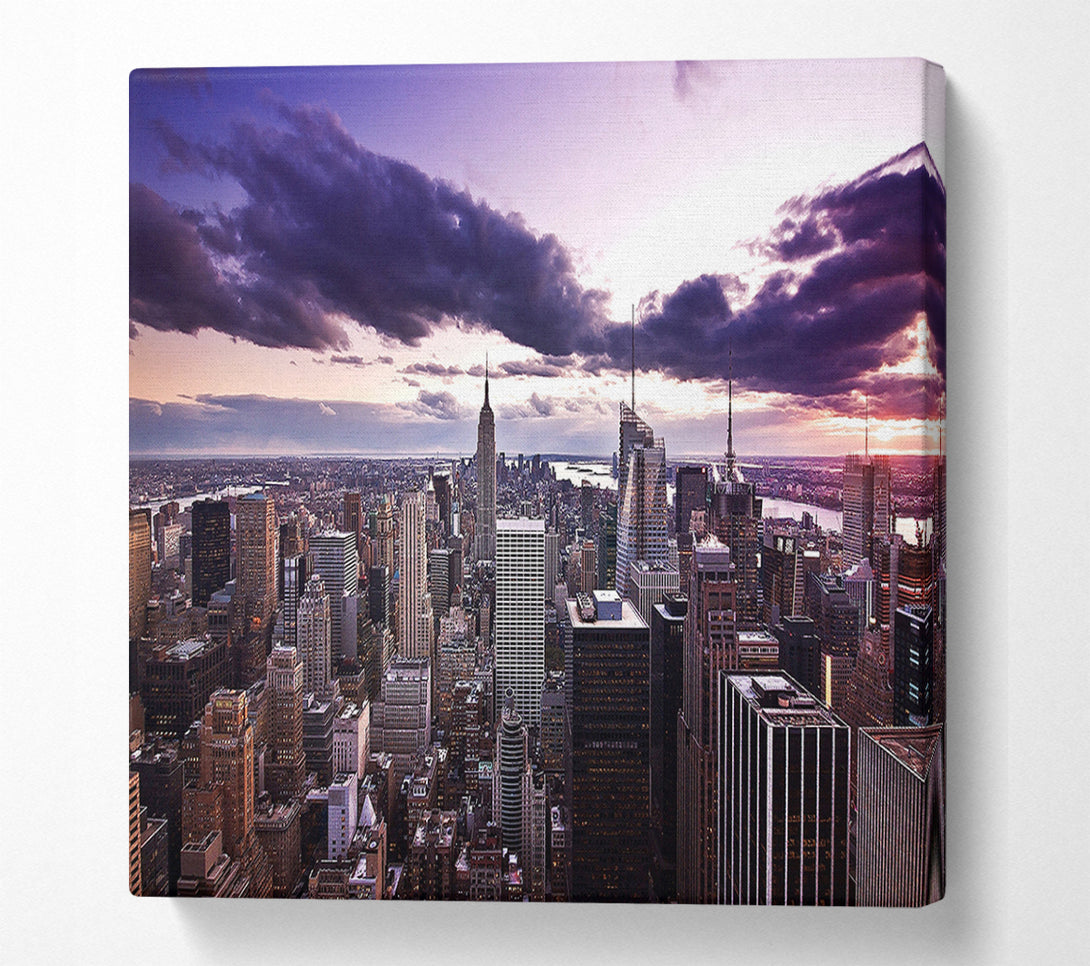  A Canvas Print of Aerial View Of New York City At Dusk Canvas Wall Art