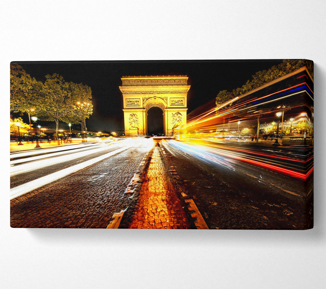  A Canvas Print of Arc De Triomphe At Night Canvas Art