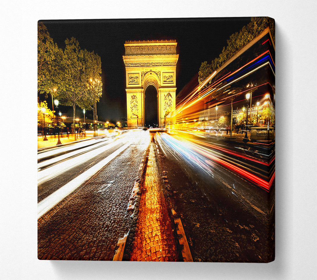  A Canvas Print of Arc De Triomphe At Night Canvas Art