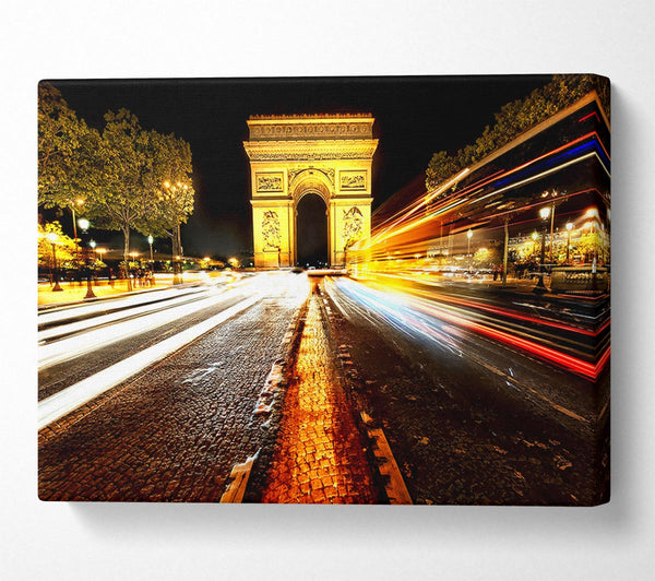  A Canvas Print of Arc De Triomphe At Night Canvas Art