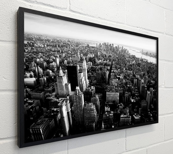 Ariel View Of Chicago B n W