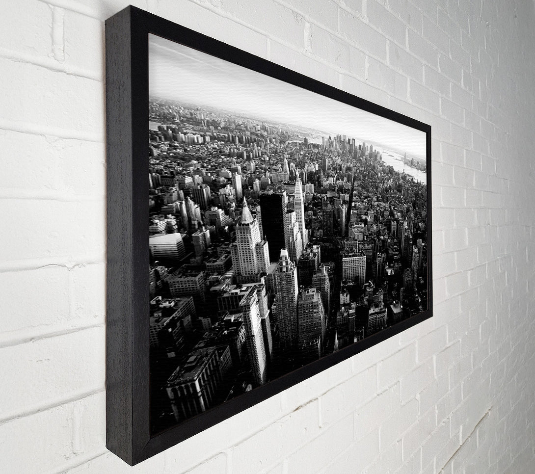  A Canvas Print of Ariel View Of Chicago B n W Canvas Art