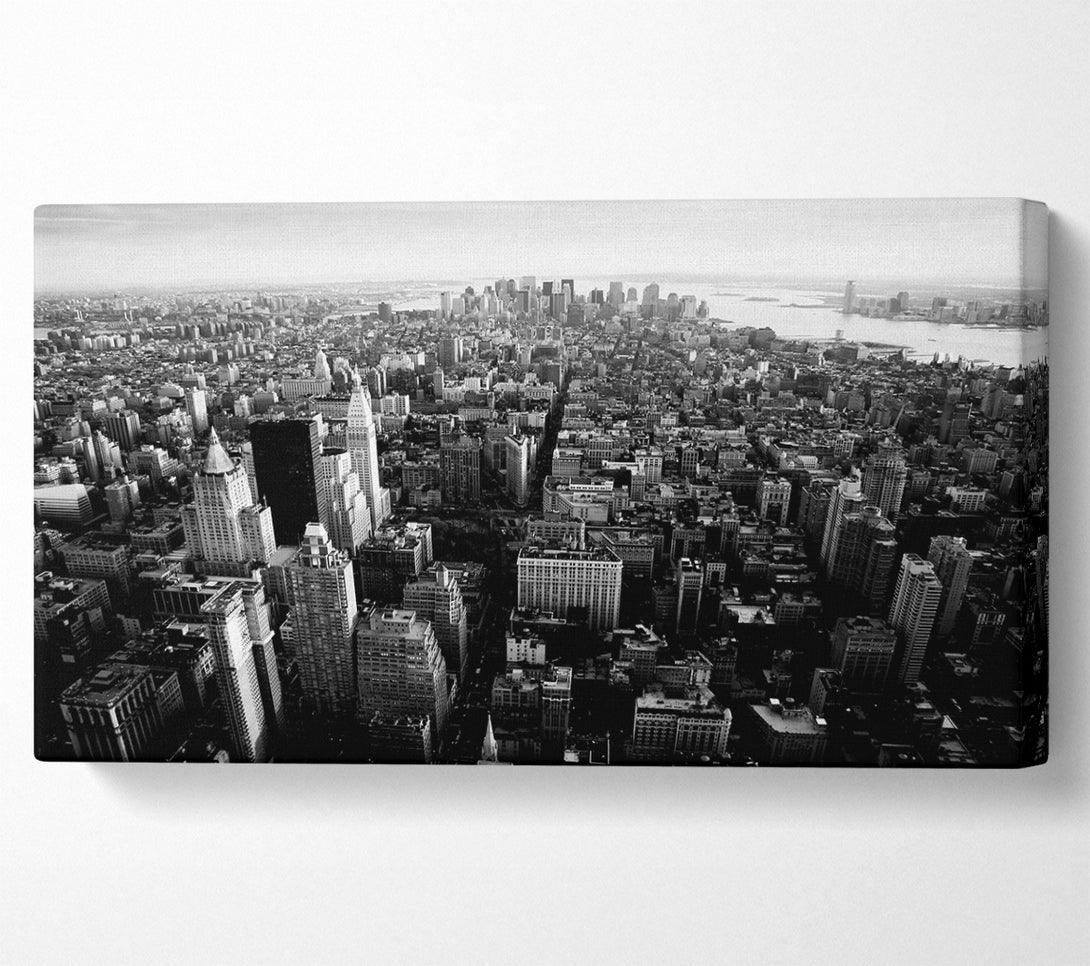  A Canvas Print of Ariel View Of Chicago B n W Canvas Art