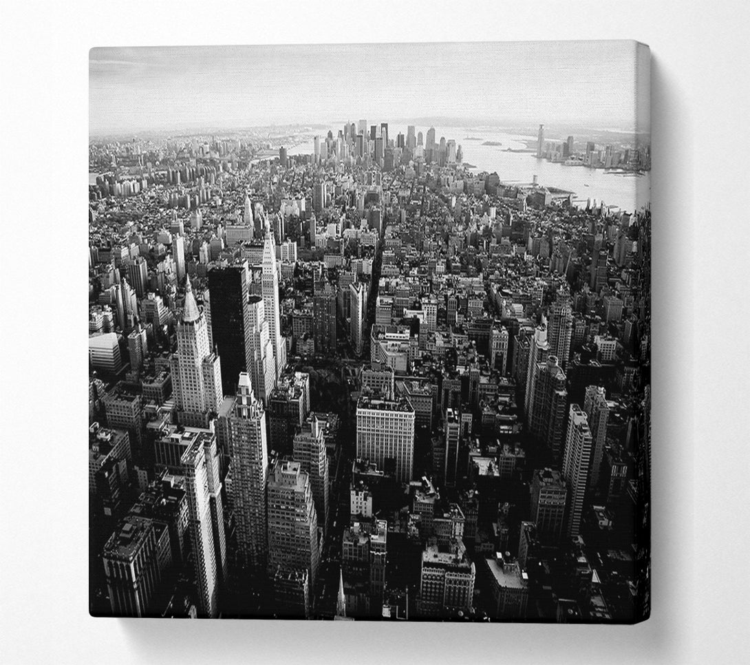  A Canvas Print of Ariel View Of Chicago B n W Canvas Art