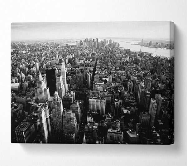  A Canvas Print of Ariel View Of Chicago B n W Canvas Art