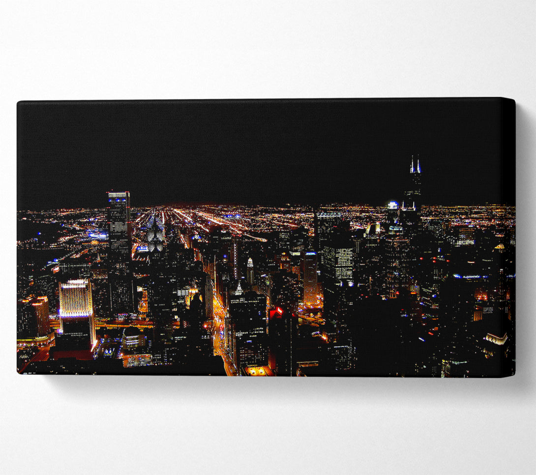  A Canvas Print of Ariel View Of The Night City Canvas Art