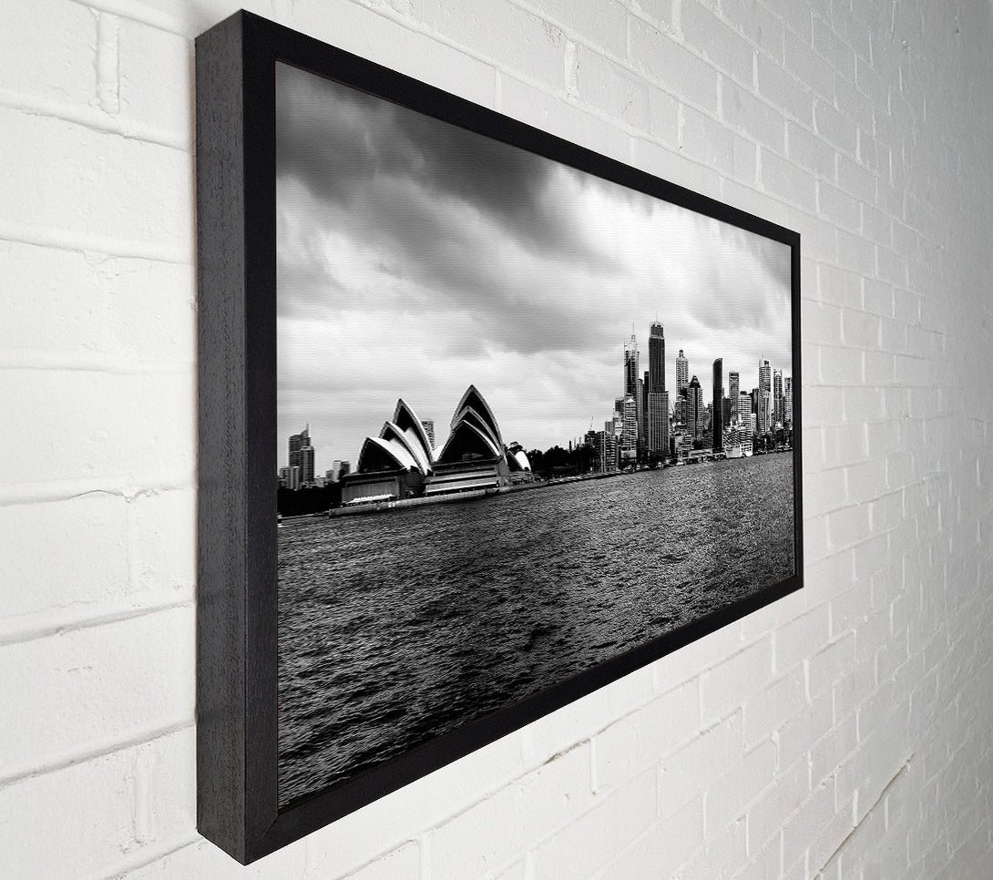  A Canvas Print of Australia Sydney River View B n W Canvas Wall Art