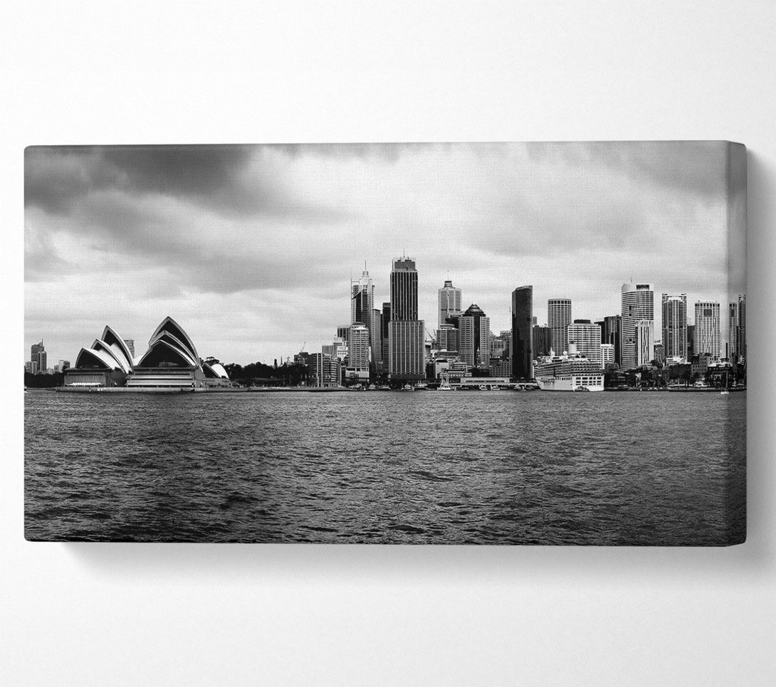  A Canvas Print of Australia Sydney River View B n W Canvas Wall Art
