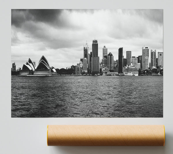 Australia Sydney River View B N W Giclee Print