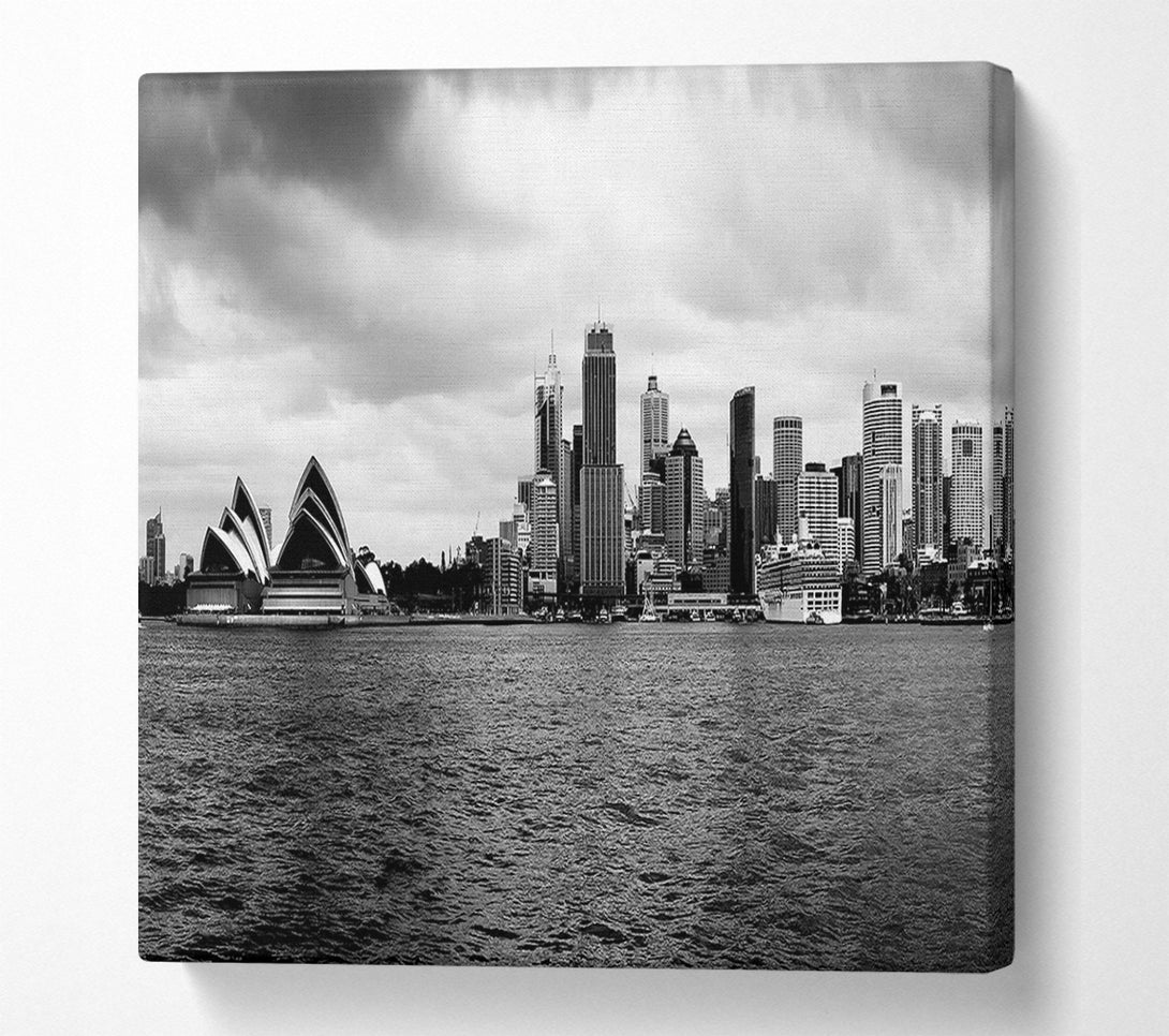  A Canvas Print of Australia Sydney River View B n W Canvas Wall Art