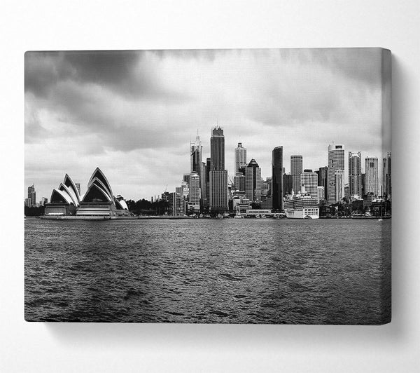  A Canvas Print of Australia Sydney River View B n W Canvas Wall Art