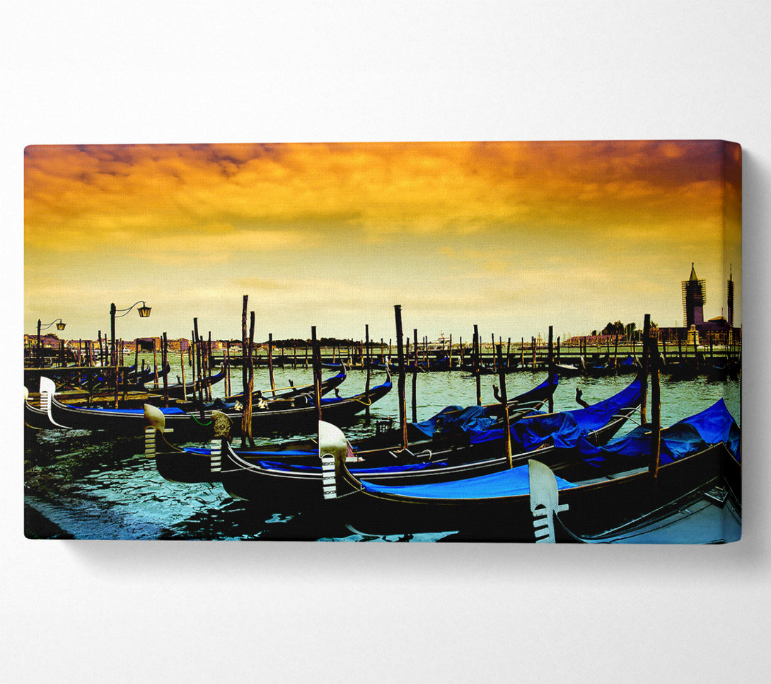  A Canvas Print of Beautiful Boats In The Harbour Canvas Wall Art