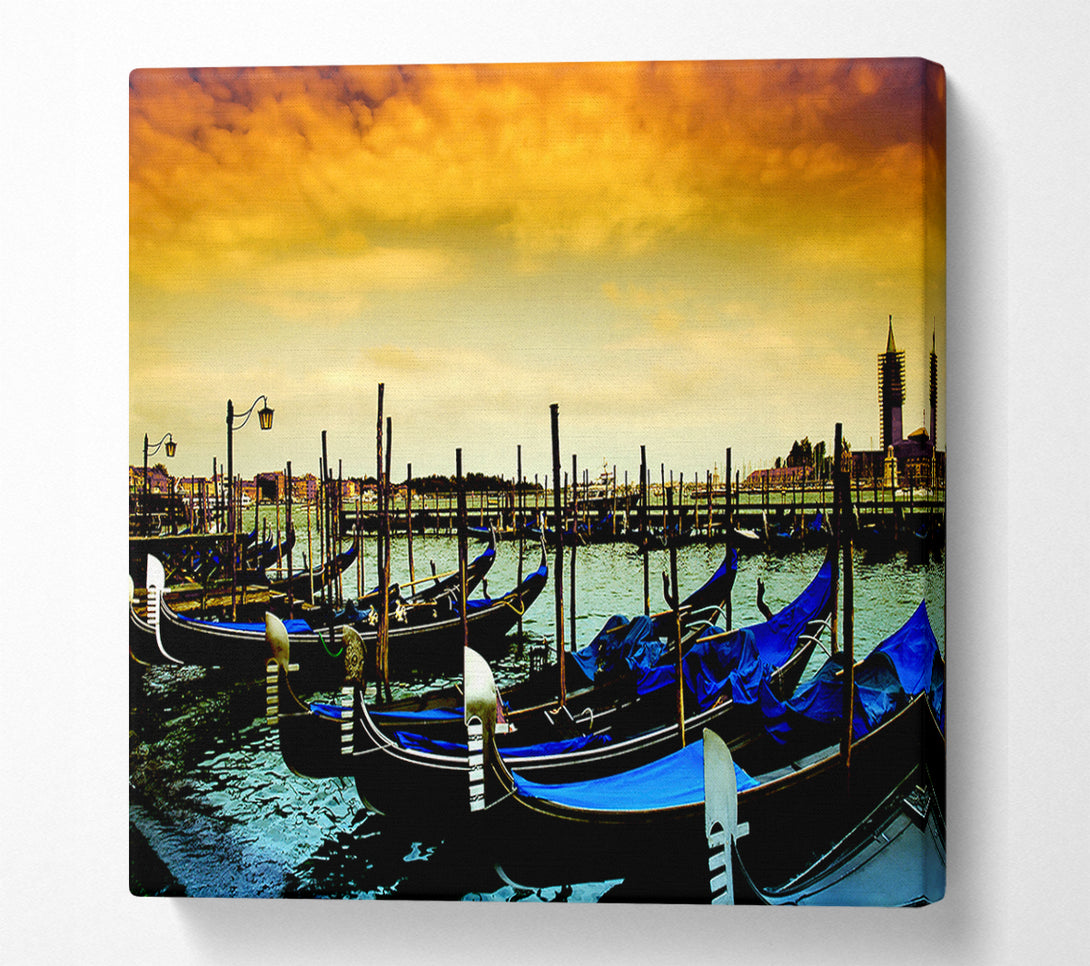  A Canvas Print of Beautiful Boats In The Harbour Canvas Wall Art