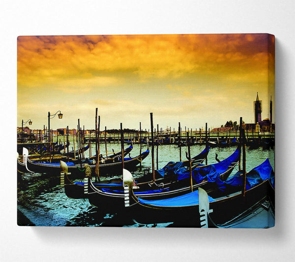  A Canvas Print of Beautiful Boats In The Harbour Canvas Wall Art
