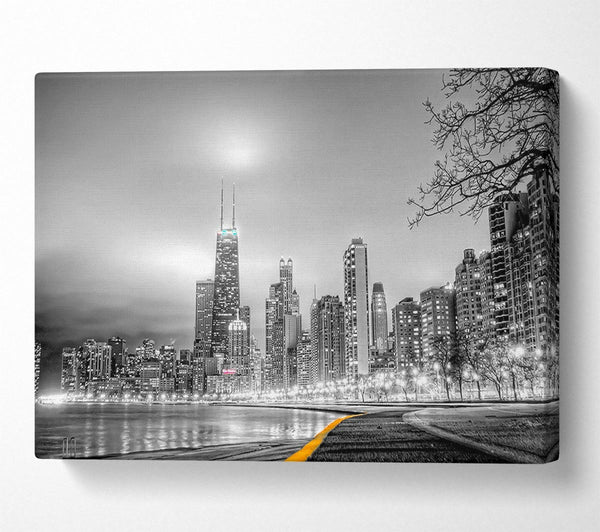  A Canvas Print of Black n White City Canvas Print