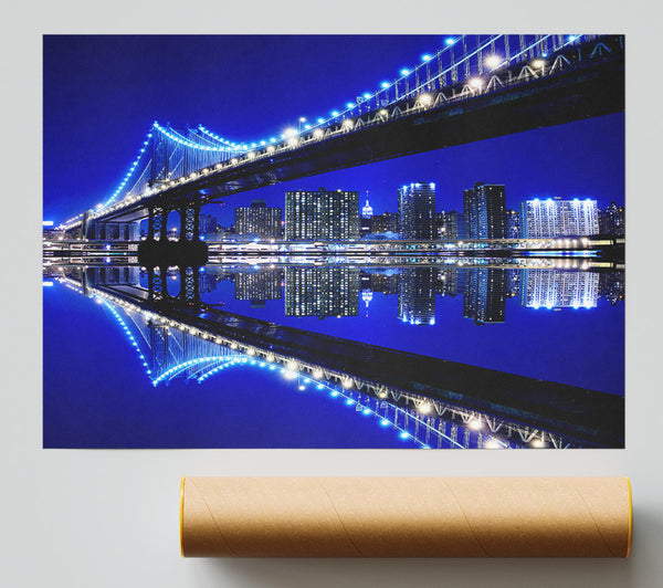 Blue Ice Bridge Giclee Print