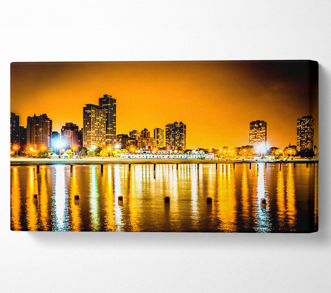  A Canvas Print of Golden City Waters Canvas Art