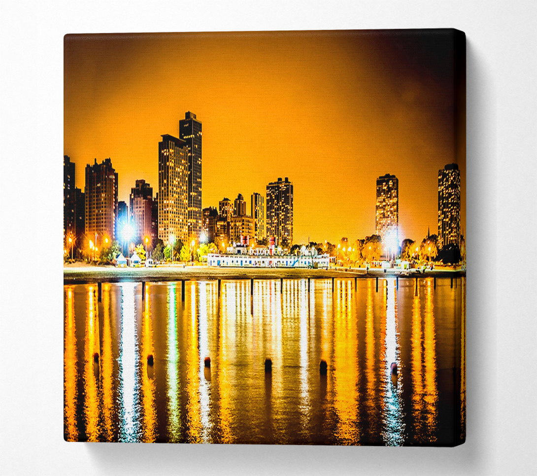  A Canvas Print of Golden City Waters Canvas Art