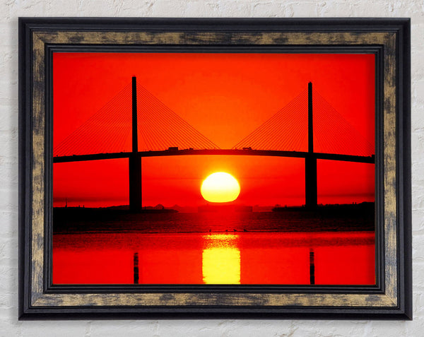Bridge At Sundown Framed Print