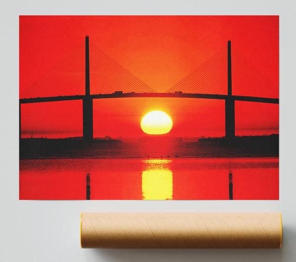 Bridge At Sundown Print