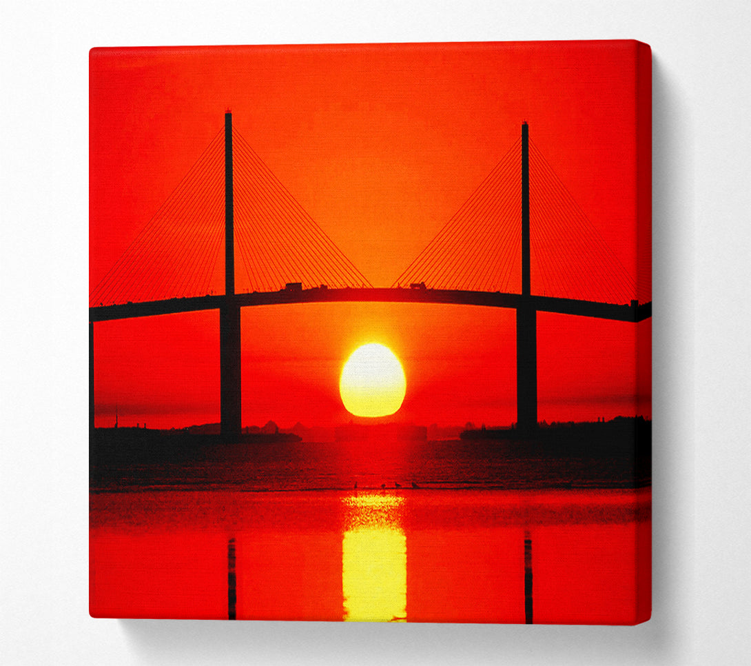  A Canvas Print of Bridge At Sundown Canvas Wall Art