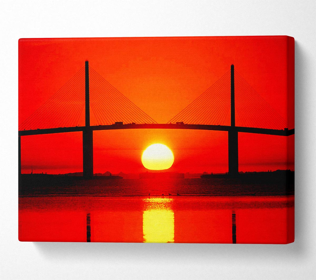  A Canvas Print of Bridge At Sundown Canvas Wall Art