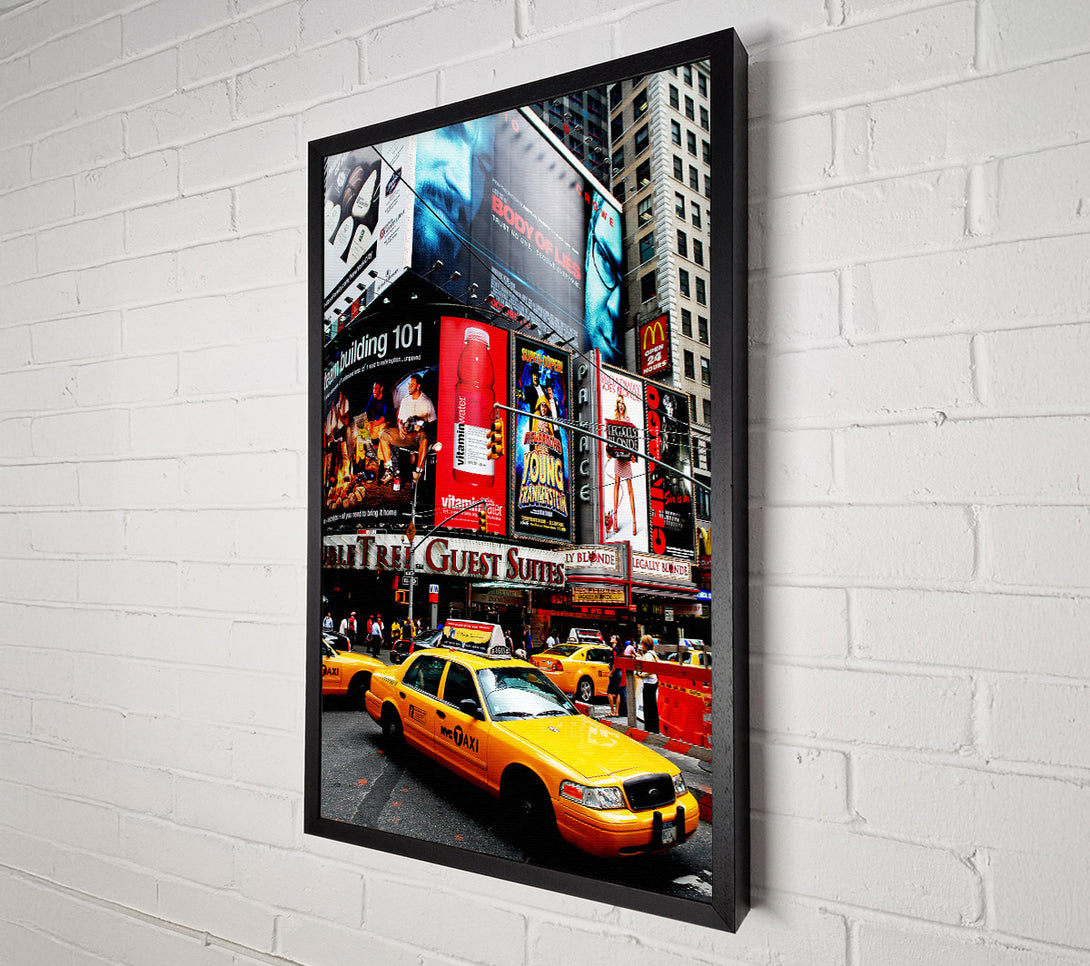  A Canvas Print of Broadway Cabs In New York Canvas Wall Art