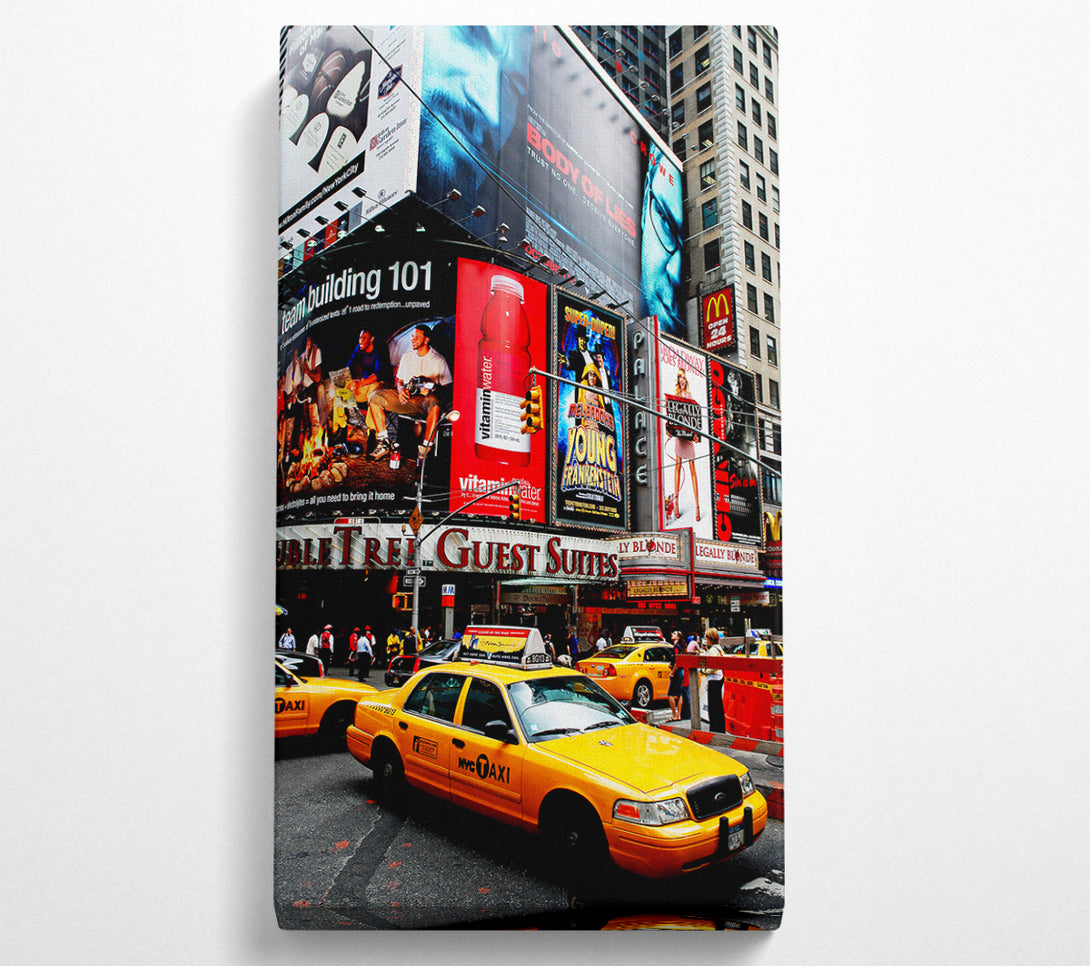  A Canvas Print of Broadway Cabs In New York Canvas Wall Art