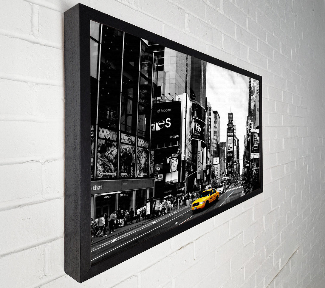  A Canvas Print of Broadway Yellow Cab B n W Canvas Art