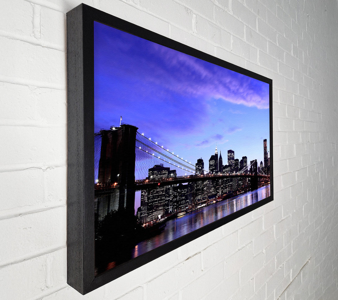  A Canvas Print of Brooklyn Bridge At Night Canvas Print