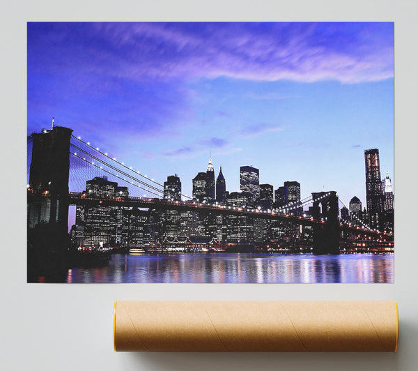 Brooklyn Bridge At Night Giclee Print