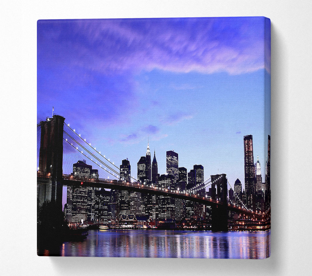  A Canvas Print of Brooklyn Bridge At Night Canvas Print