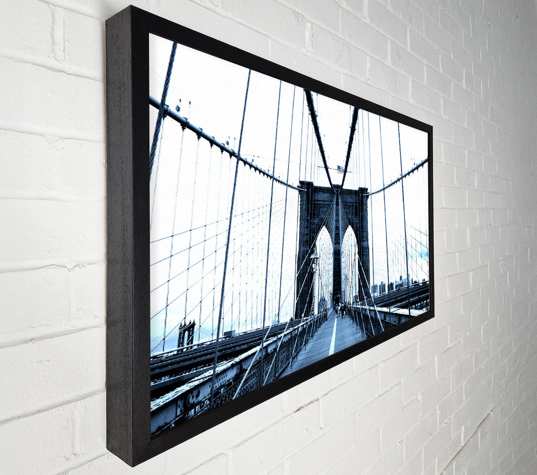  A Canvas Print of Brooklyn Bridge Blue Canvas Wall Art