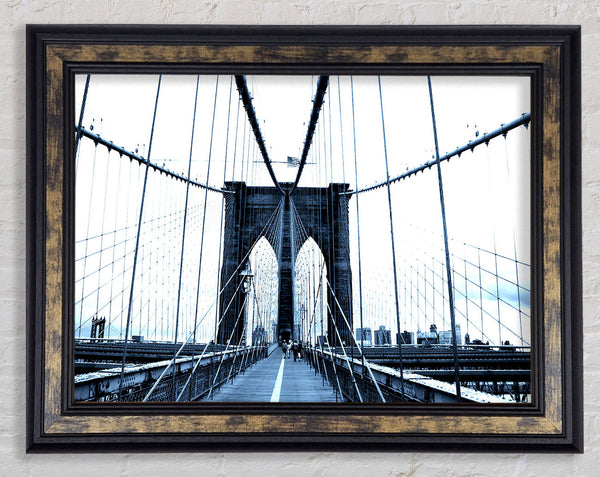 Brooklyn Bridge Blue Framed Print
