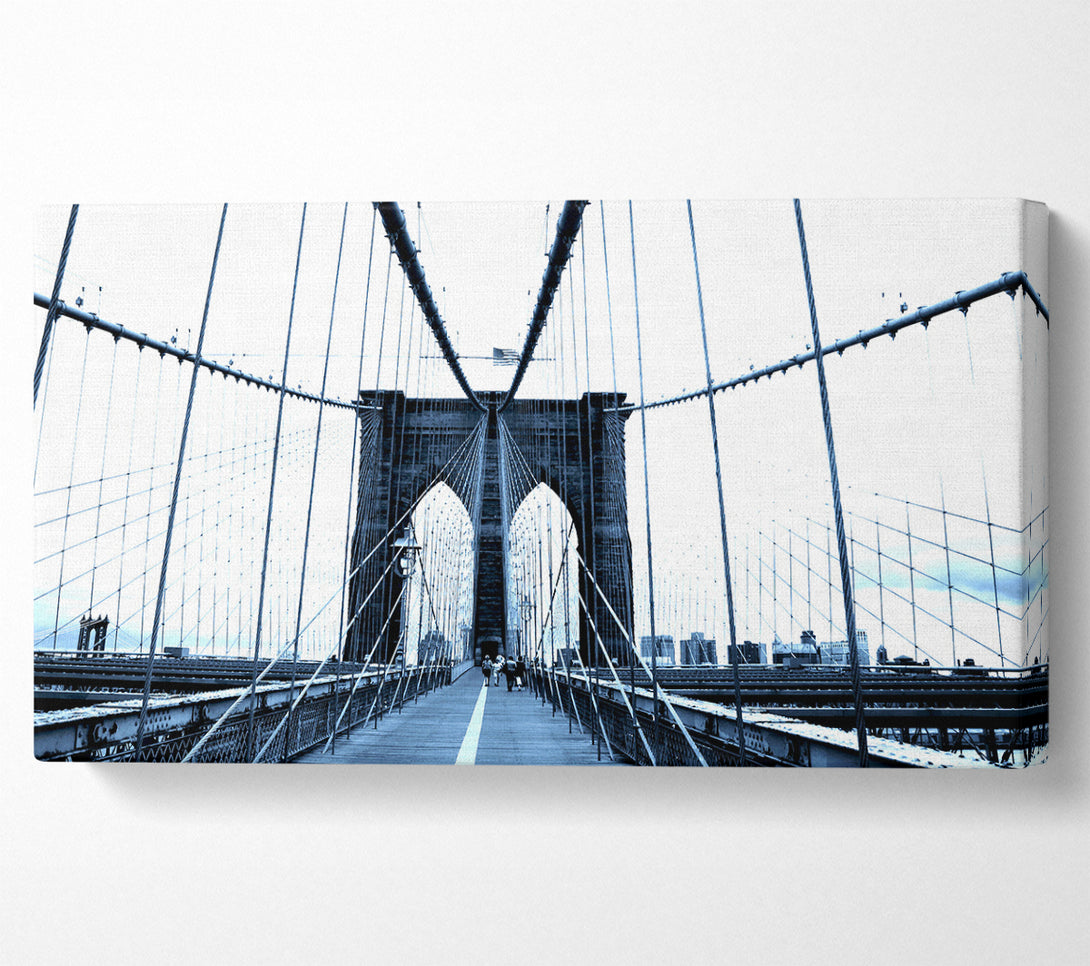  A Canvas Print of Brooklyn Bridge Blue Canvas Wall Art