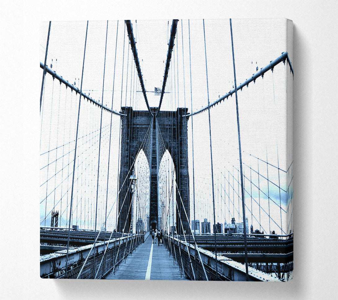  A Canvas Print of Brooklyn Bridge Blue Canvas Wall Art