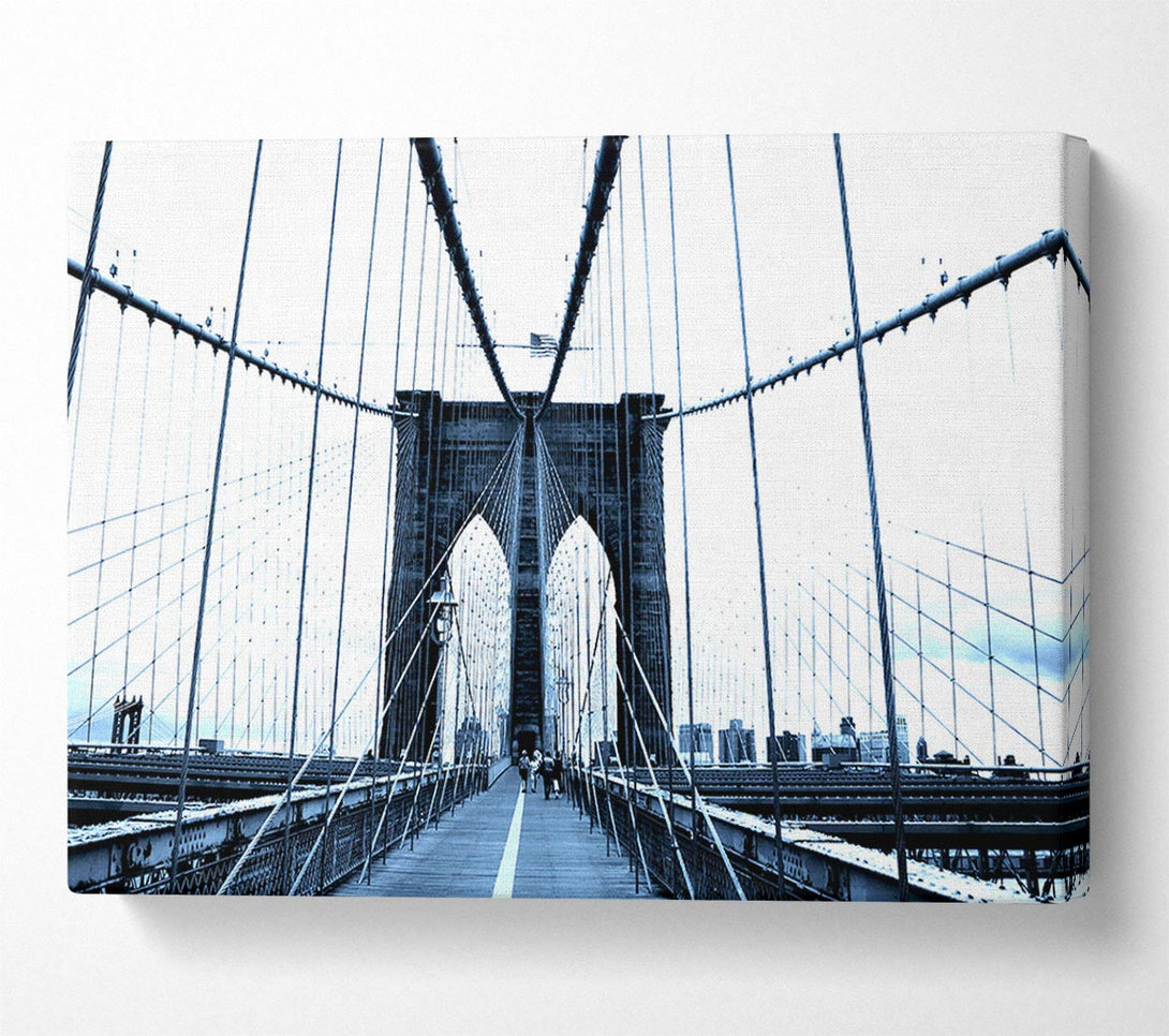  A Canvas Print of Brooklyn Bridge Blue Canvas Wall Art