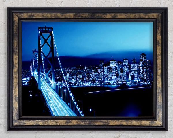 Brooklyn Bridge Blues Framed Print